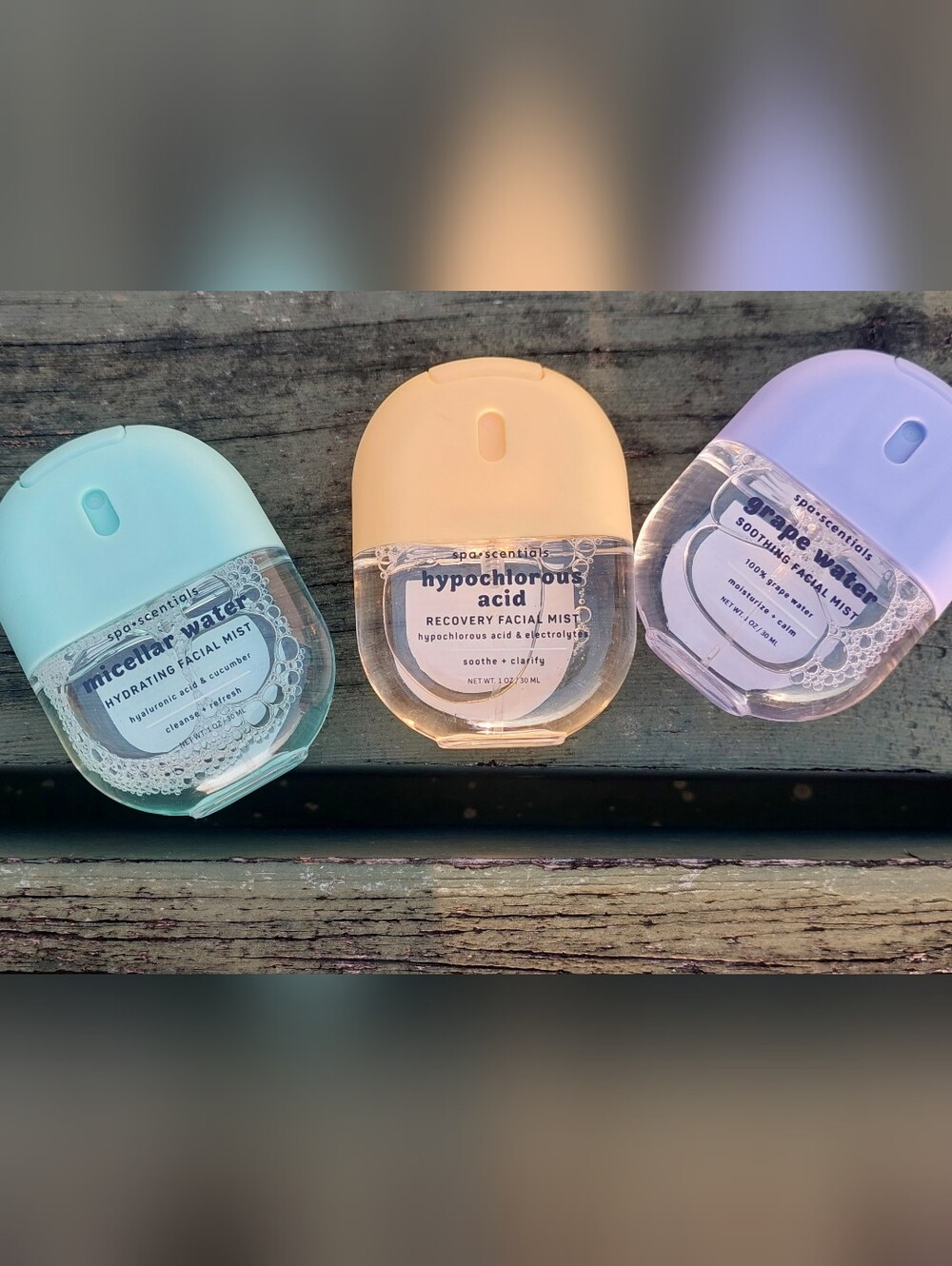 Set Of 3 Facial Spray Mist Micellar Water Grape And hypochlorous Acid Spa